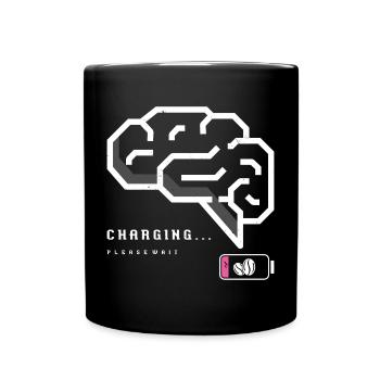 Grafik des neuronalen Ladungsgehirns - Tasse einfarbig - Schwarz - Vorne