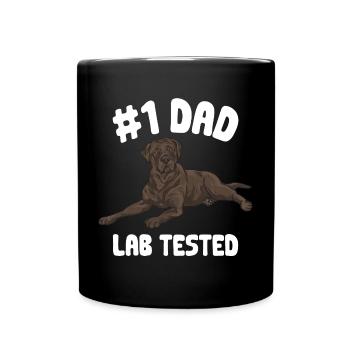 Schoko Brauner Labrador Retriever Hund - Tasse einfarbig - Schwarz - Vorne