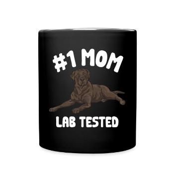 Schoko Brauner Labrador Retriever Hund - Tasse einfarbig - Schwarz - Vorne