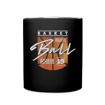 Basketball Basketballer - Tasse einfarbig - Schwarz - Vorne