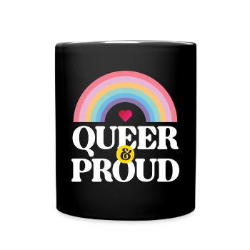 Mois de la fierté LGBT - Queer et fier - Mug uni - noir - Devant