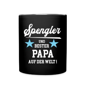 Spengler Bester Papa Vatertag Geburtstag Klempner - Tasse einfarbig - Schwarz - Vorne