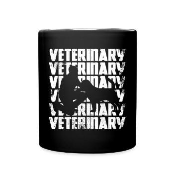 Lustiger Veterinär - Tasse einfarbig - Schwarz - Vorne