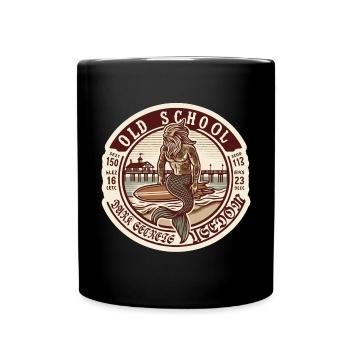 surfer Usedom T-Shirt – Ostsee Streetwear Design - Full Colour Mug - black - Front