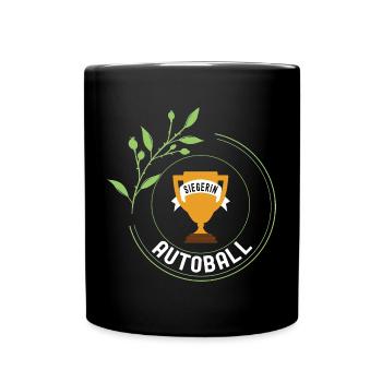 Autoball Siegerin Gewinner Turnier Meisterschaft - Tasse einfarbig - Schwarz - Vorne