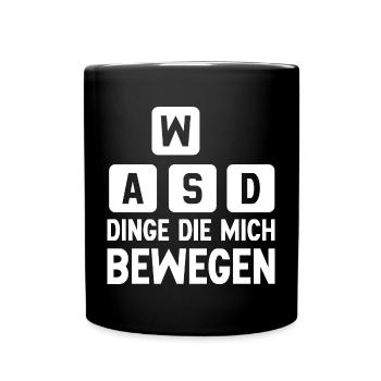 WASD - Dinge die mich bewegen - Tasse einfarbig - Schwarz - Vorne