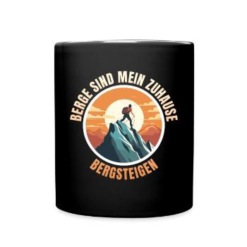 Berge sind mein Zuhause - Tasse einfarbig - Schwarz - Vorne