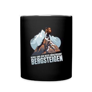 Berge sind der beste Rückzugsort - Tasse einfarbig - Schwarz - Vorne