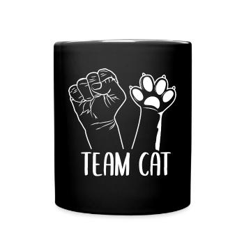 Team Cat - Tasse einfarbig - Schwarz - Vorne