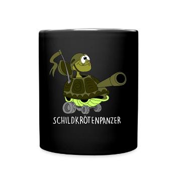 Schildkrötenpanzer - Tasse einfarbig - Schwarz - Vorne