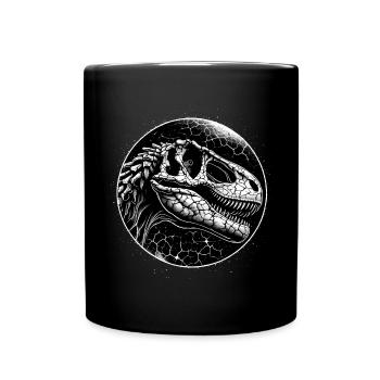 Black and white dinosaur skeleton for dinosaur fans - Full Colour Mug - black - Front
