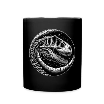 Black and white dinosaur skeleton for dinosaur fans - Full Colour Mug - black - Front