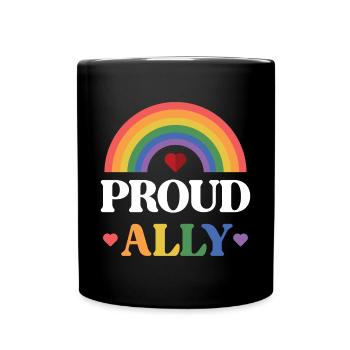 LGBTQ Pride Month - Proud Ally - Full Colour Mug - black - Front