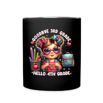 Au revoir, 3e année, Bonjour, 4e année, - Mug uni - noir - Devant