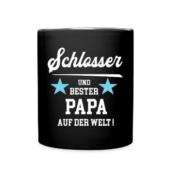 Schlosser Bester Papa Vatertag Geburtstag - Tasse einfarbig - Schwarz - Vorne
