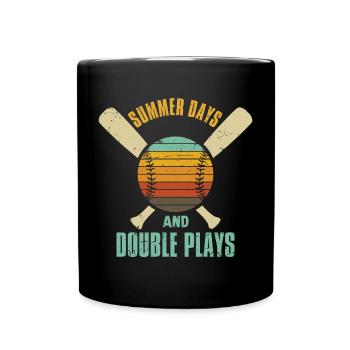 Summer Days And Double Plays - Full Colour Mug - black - Front