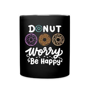 Donut inspirierender Donut - Tasse einfarbig - Schwarz - Vorne