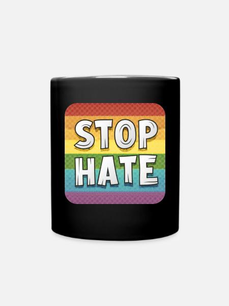 LGBTQ Stop Hate - Tasse einfarbig - Schwarz