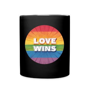 LGBTQ Love Wins - Full Colour Mug - black - Front
