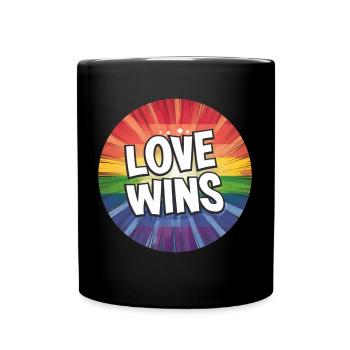LGBTQ Love Wins - Tasse einfarbig - Schwarz - Vorne
