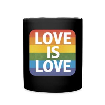 LGBTQ Love is Love - Tasse einfarbig - Schwarz - Vorne
