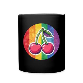 LGBTQ Cherry - Full Colour Mug - black - Front