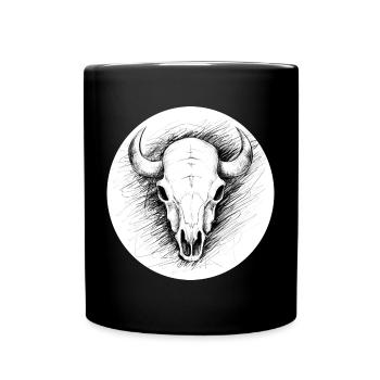 Bull Skull Power T-Shirt - Full Colour Mug - black - Front