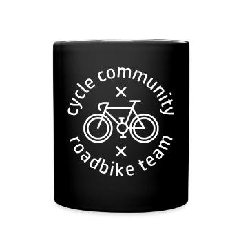 Bicycle Road Bike Tour Logo Team Gravel Wheel - Full Colour Mug - black - Front