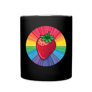 LGBTQ Erdbeere - Tasse einfarbig - Schwarz - Vorne