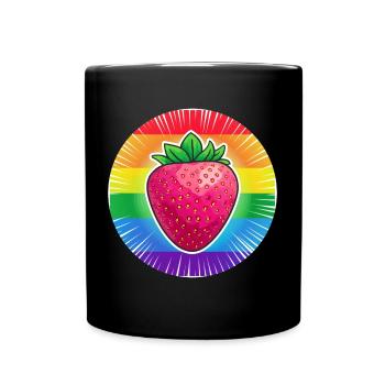 LGBTQ Erdbeere - Tasse einfarbig - Schwarz - Vorne