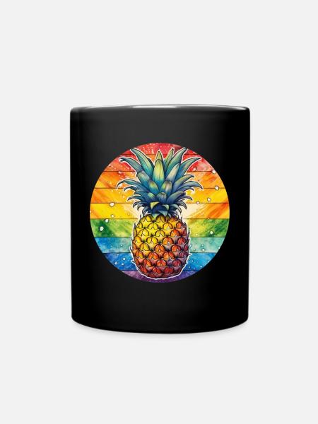 LGBTQ Ananas - Tasse einfarbig - Schwarz