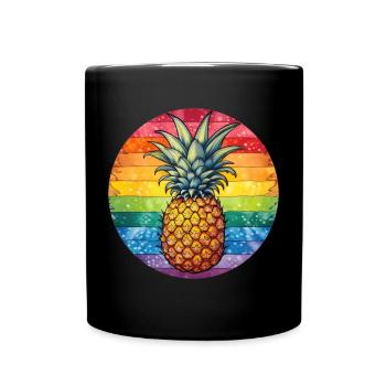 LGBTQ Ananas - Tasse einfarbig - Schwarz - Vorne