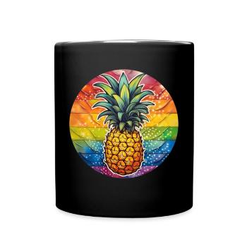 LGBTQ Ananas - Tasse einfarbig - Schwarz - Vorne