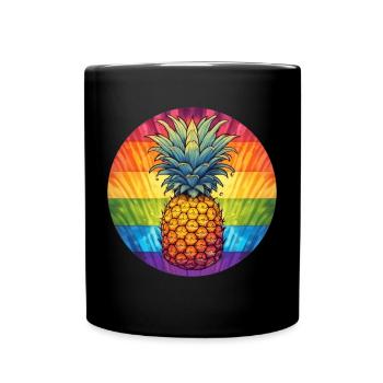 LGBTQ Ananas - Tasse einfarbig - Schwarz - Vorne