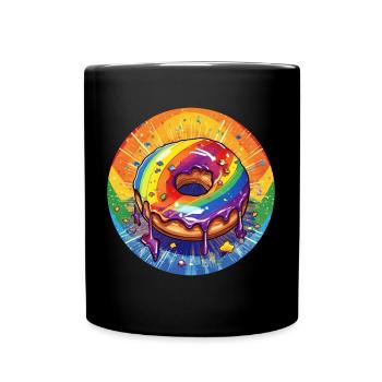LGBTQ Donut - Full Colour Mug - black - Front