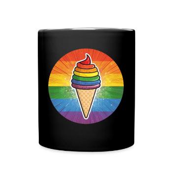 LGBTQ Ice Cream Eis - Full Colour Mug - black - Front