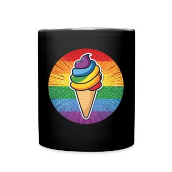 LGBTQ Ice Cream Eis - Tasse einfarbig - Schwarz - Vorne