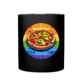 LGBTQ Pizza - Full Colour Mug - black - Front