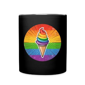 LGBTQ Ice Cream Eis - Full Colour Mug - black - Front