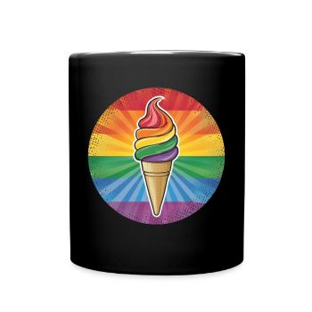 LGBTQ Ice Cream Eis - Tasse einfarbig - Schwarz - Vorne