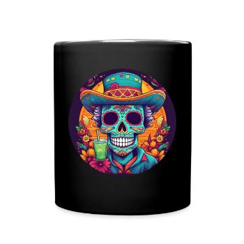 5 de Mayo Party Drinko de Mayo Sugar Skull Drink - Full Colour Mug - black - Front