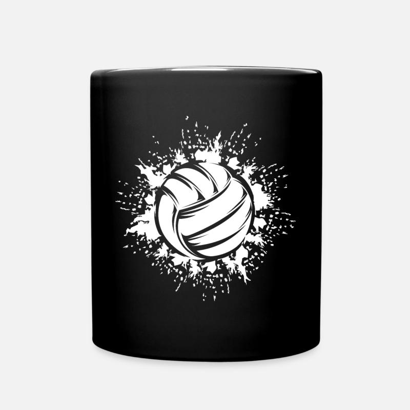 Volleyball Explosion Mannschaft Logo Illustration - Tasse einfarbig - Schwarz