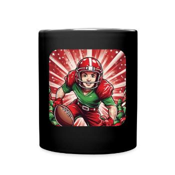 Christmas Elf American Football - Full Colour Mug - black - Front