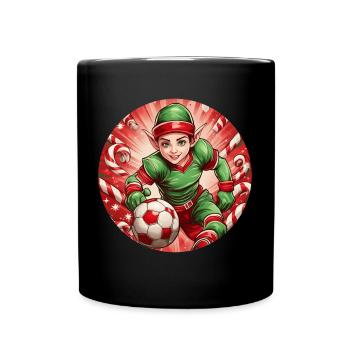 Christmas Elf Football Football - Full Colour Mug - black - Front