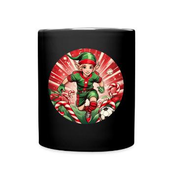 Christmas Elf Football Football - Full Colour Mug - black - Front