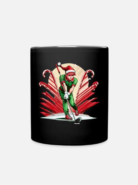 Weihnachtself Golf - Tasse einfarbig - Schwarz
