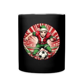 Christmas Elf Football Football - Full Colour Mug - black - Front