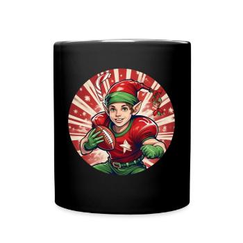 Christmas Elf American Football - Full Colour Mug - black - Front