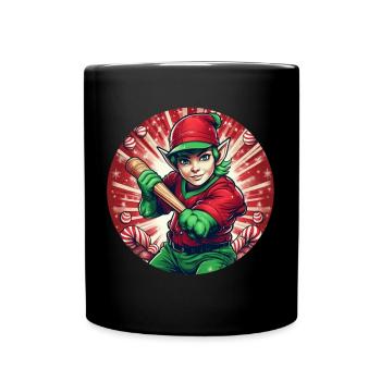 Christmas Elf baseball - Full Colour Mug - black - Front