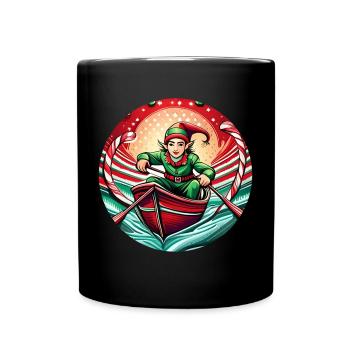 Aviron de lutin de Noël - Mug uni - noir - Devant